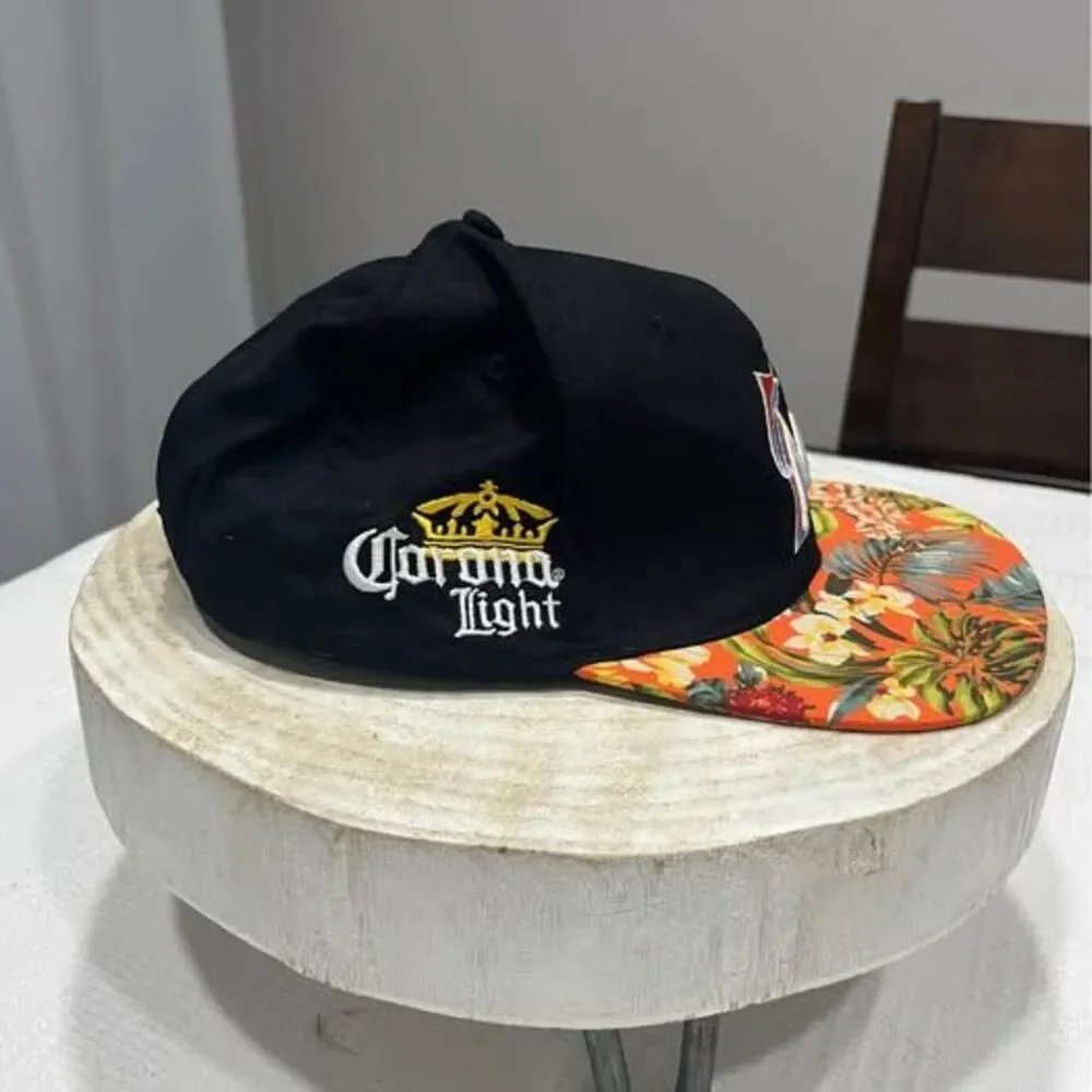 Miami Marlins Corona Light Floral Brim Strapback Cap Hat Baseball